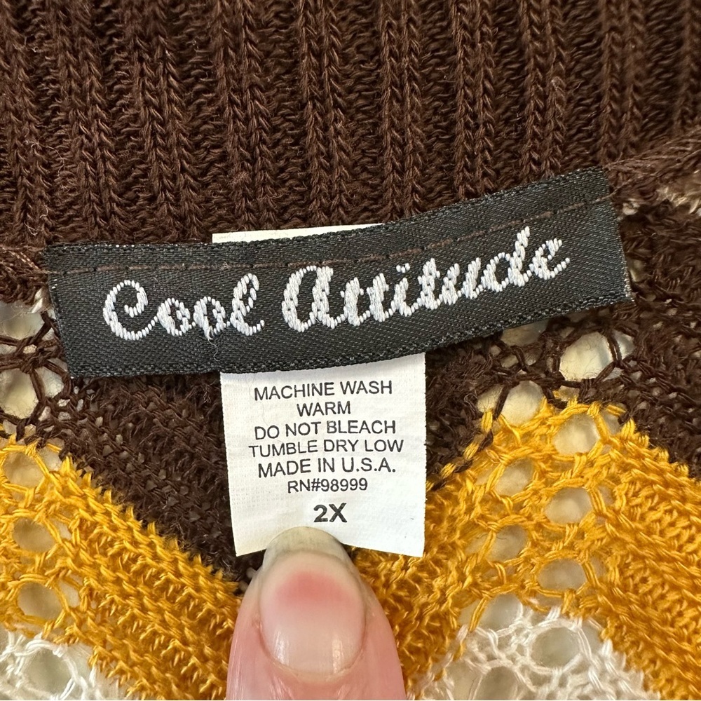 Chevron Patterned Lace Open Front Cardigan - Picture 5 of 7